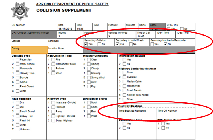 Figure 1. Arizona Department of Public Safety Collision Supplement Form